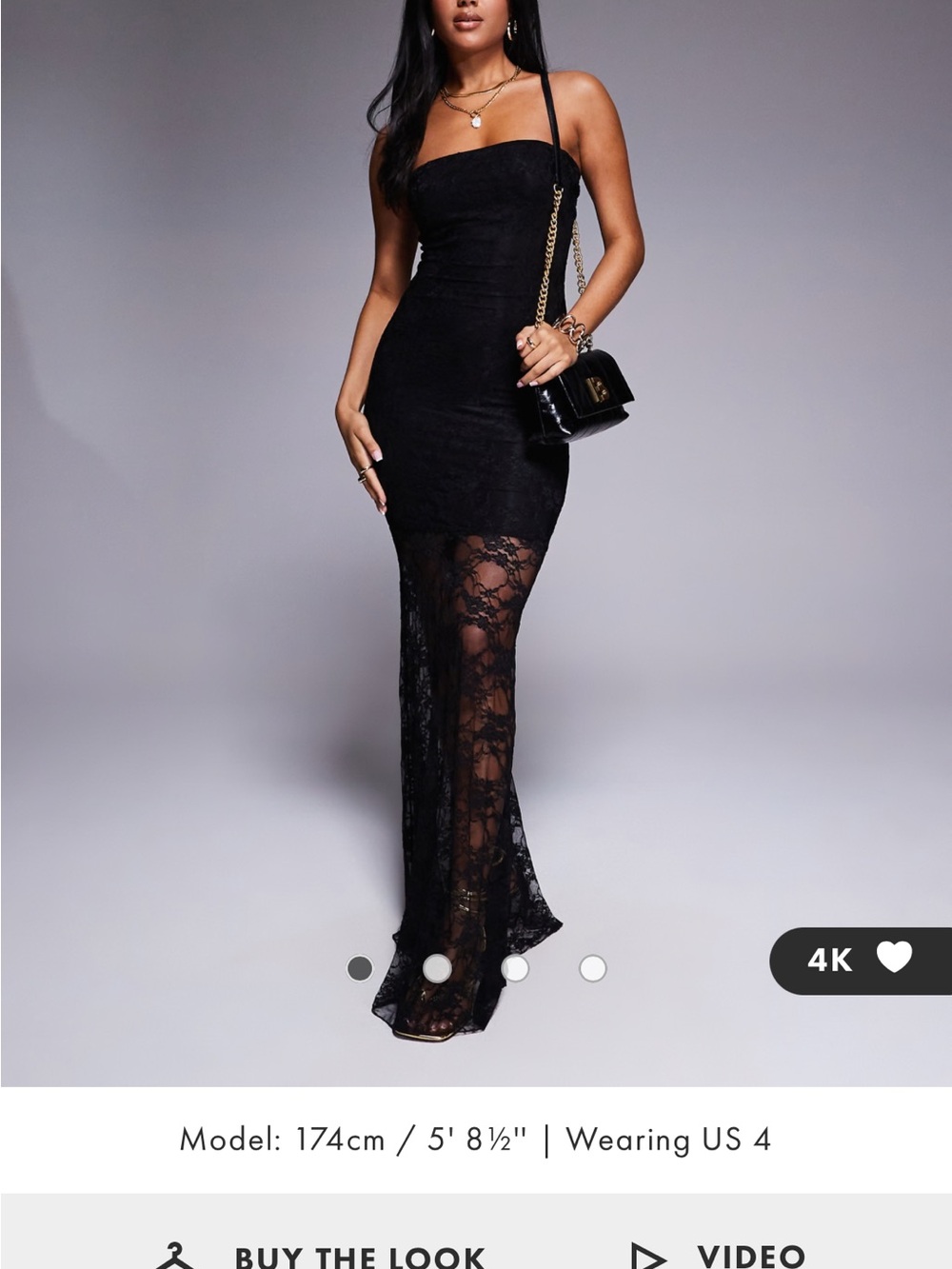 Kaii Black Lace Strap Maxi Dress